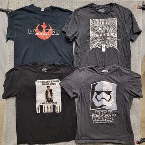 4 Shirts Rogue One: A Star Wars Story Men's Lg Black Movie Promo‎ Force Awakens